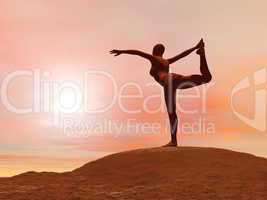 Dancer pose, natarajasana - 3D render
