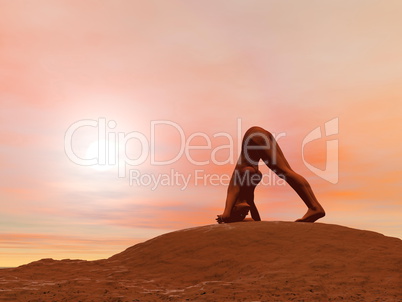 Dolphin pose, makarasana - 3D render