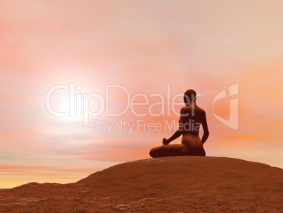 Meditation pose, padmasana - 3D render