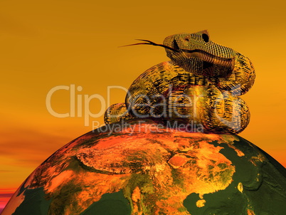 Snake New Chinese year -3D render
