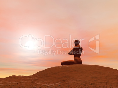 Meditation pose, padmasana - 3D render