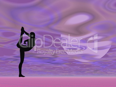 Violet yoga - 3D render