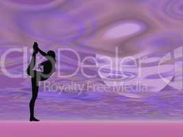 Violet yoga - 3D render