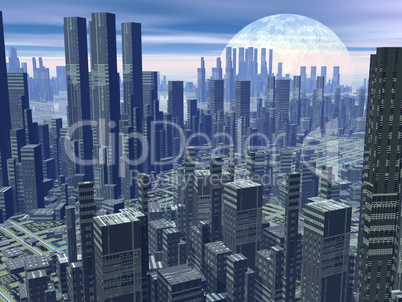 Futuristic city - 3D render