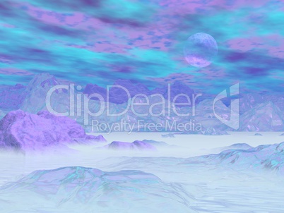Colorful icebergs - 3D render