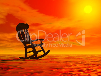 Relaxation by sunset - 3D render