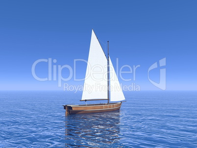 Peaceful sailboat - 3D render