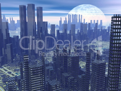 Futuristic city - 3D render