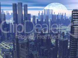 Futuristic city - 3D render