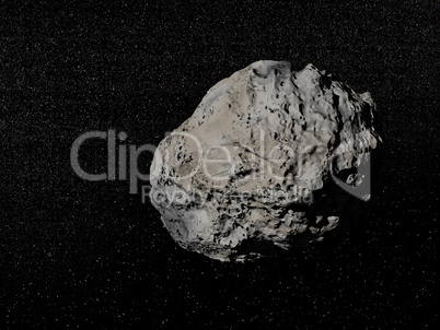 Meteorite in the universe - 3D render