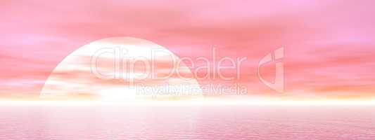 Pink sunset - 3D render