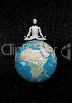 Meditation on earth - 3D render