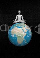 Meditation on earth - 3D render