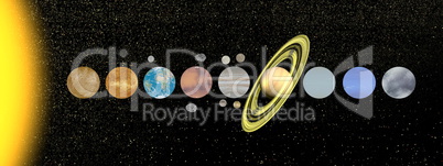Solar system - 3D render
