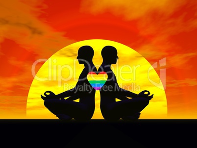Gay yoga love - 3D render
