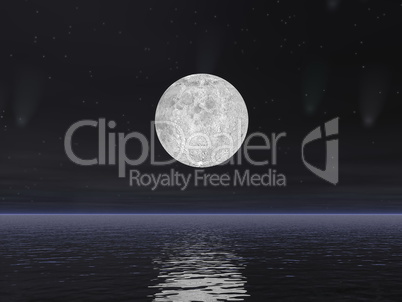 Comets and full moon - 3D render