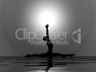 Yoga by night - 3D render