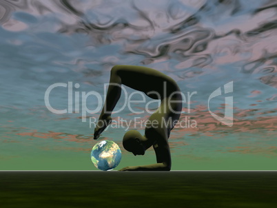 Yoga for the earth - 3D render