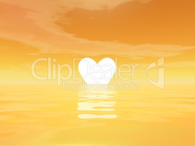 Love sunset - 3D render