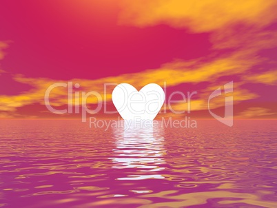 Love sunset - 3D render