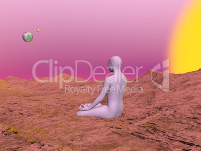 Meditation from mars - 3D render