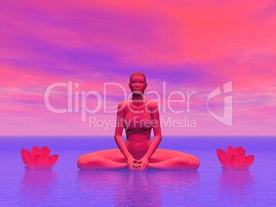 Colorful lotus - 3D render