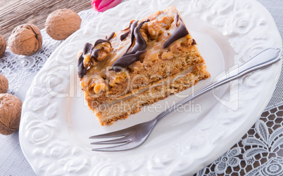 walnut caramel cake