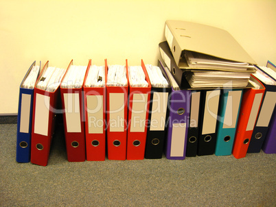 a lot of folders at office