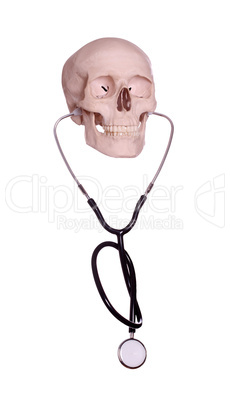 skull with stethoscope