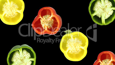 Parts of colorful sweet bell pepper