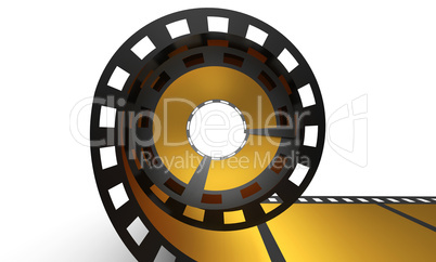 3D Cinema Concept - Goldene Filmrolle 2