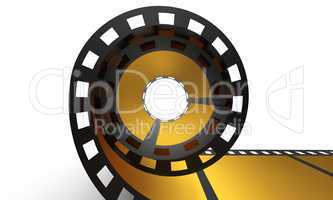 3D Cinema Concept - Goldene Filmrolle 2