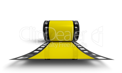 3D Filmrolle - Gelb Frontal Ansicht