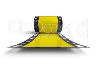 3D Filmrolle - Gelb Frontal Ansicht