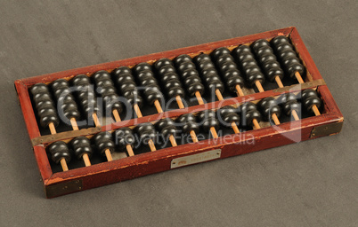 horizontal picture of an ancient Chinese abacus