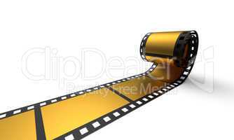 3D Cinema Concept - Goldene Filmrolle 3