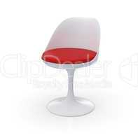 Retro Design Stuhl - Rot Weiß