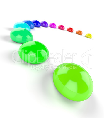 3D Regenbogen Halbkreis aus Farbtropfen 6