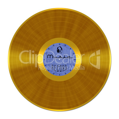 Golden Vinyl Record Label