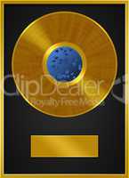 Golden Vinyl Record Label Frame