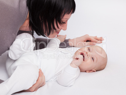 portrait of mother with her baby boy