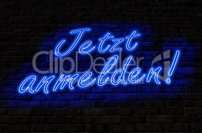 Jetzt anmelden, neon, wand