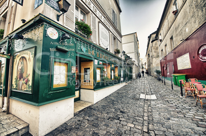 paris - dec 2: tourists in the beautiful streets of montmartre,
