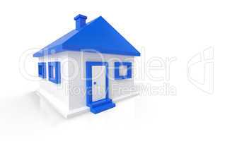 Kleines 3D Einfamilienhaus Blau