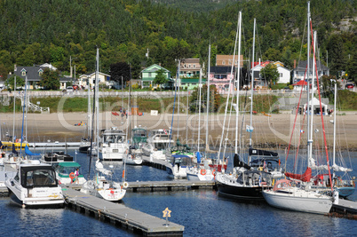 Quebec, boats in the port of Tadoussac