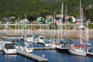 Quebec, boats in the port of Tadoussac