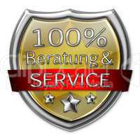 100 % Beratung & Service, Silber, Gold