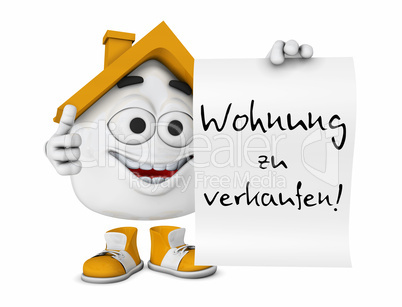 Kleines 3D Haus Orange - Wohnung zu verkaufen!