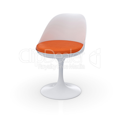 Retro Design Stuhl - Orange Weiß