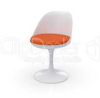 Retro Design Stuhl - Orange Weiß